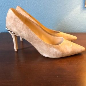 Suede heels - sweet up front, studs in back